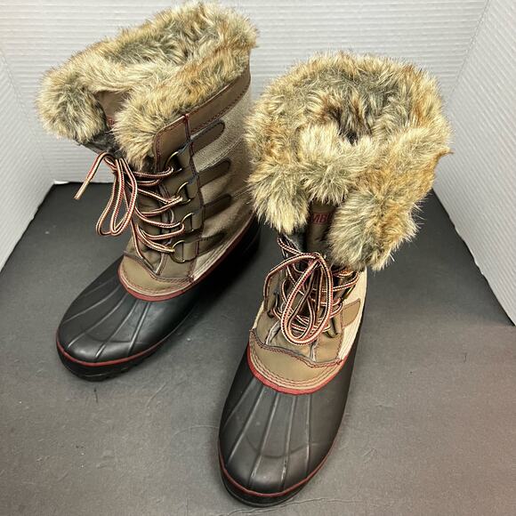 KHOMBU Womens North Star Snow Waterproof Winter Boots Tan Size 9M - Picture 12 of 13